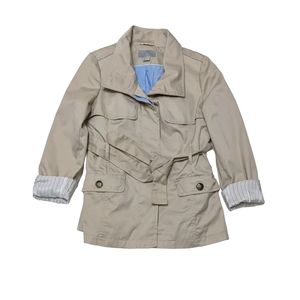 H&M Short Belted Trench Coat Size 8